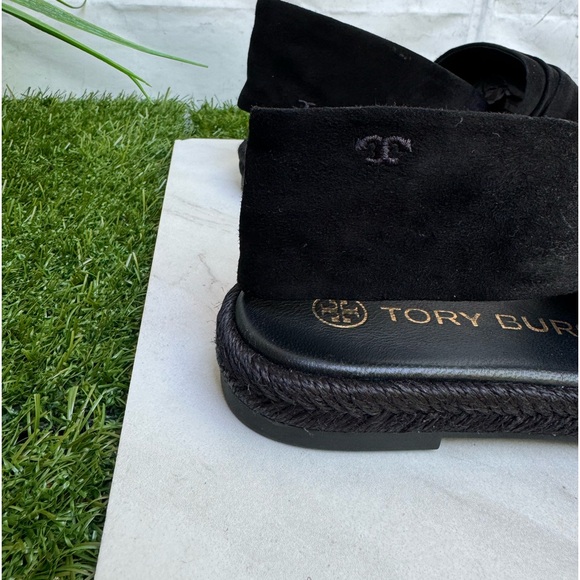 Tory Burch Suede Slingback Espadrille Black size 6 wen NWOB - Picture 9 of 15